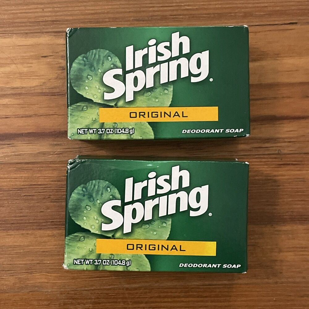 Irish Spring Original Deodorant Soap Lot of 2 Older Formula No Flaxseed Disc.